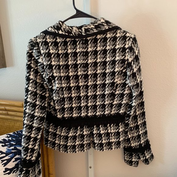 ❤️🎉HP🎉❤️. WHITE HOUSE BLACK MARKET, Tweed Houndstooth Checked Blazer, Size 00 - Picture 8 of 8